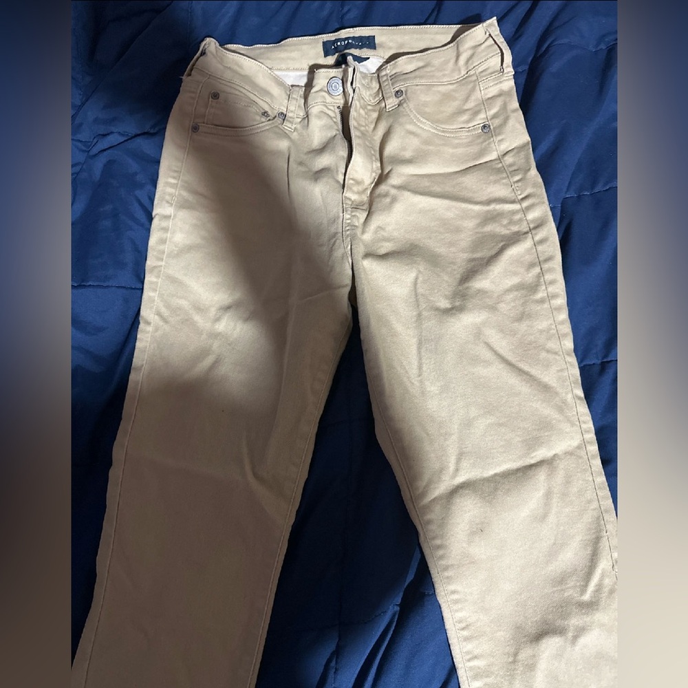 Aeropostale and Gap school uniform pants, I have multiple pairs of the khakis.